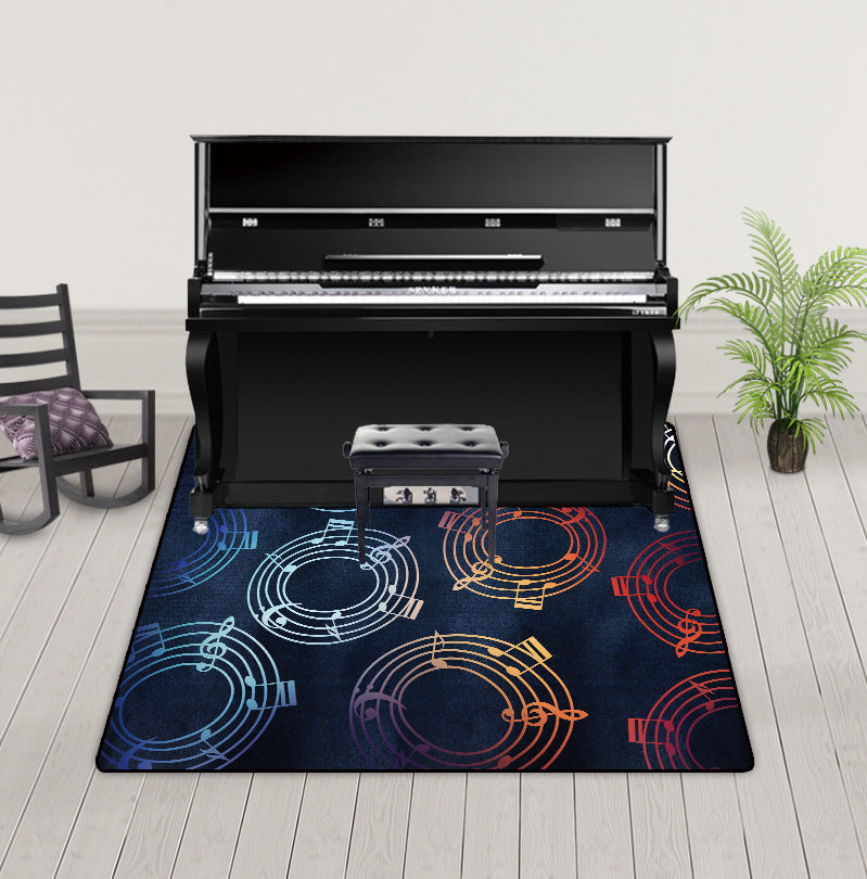 Upright Grand Piano Carpet Music Note Sheet Music Element Mat