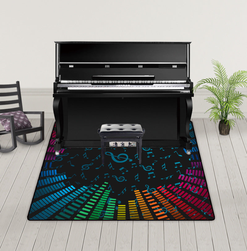 Upright Grand Piano Carpet Music Note Sheet Music Element Mat
