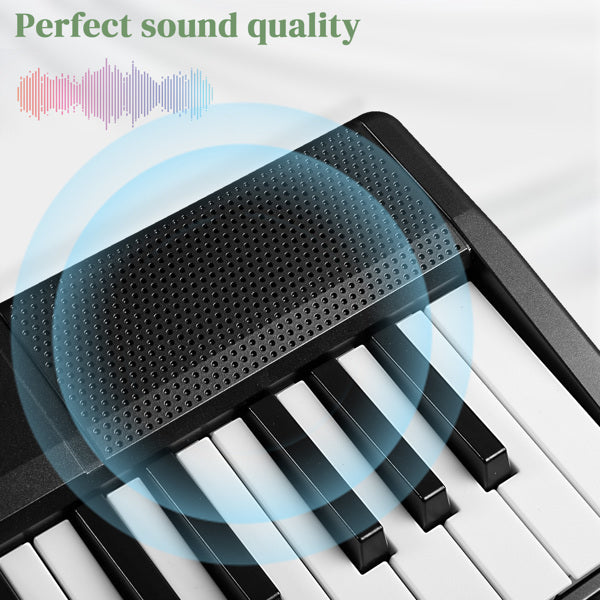 61 Key Half Hammer Keyboard, Portable And Foldable, Black Electronic Keyboard,  Prohibited From Selling AM